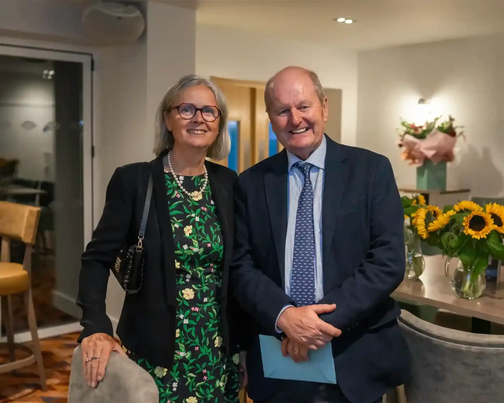 Simon Pollock (right) pictured with his wife Catherine Pollock.